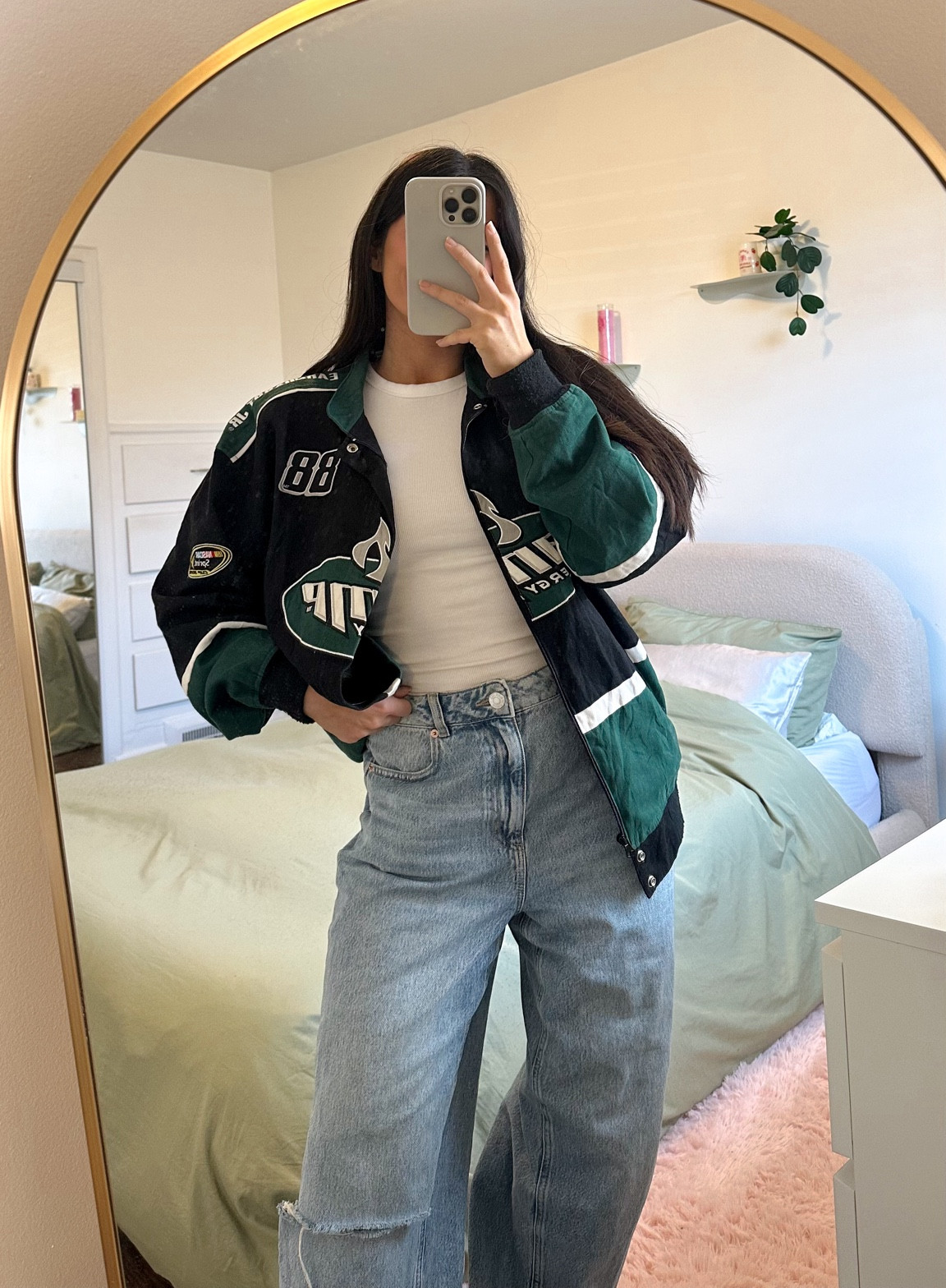 jeans are size 29, aritzia muscle tank is size small, got the jacket in a random thrift store in France!! 

Racer jacket, boyfriend jeans, aritzia style, street style, muscle tank, streetwear

#LTKstyletip