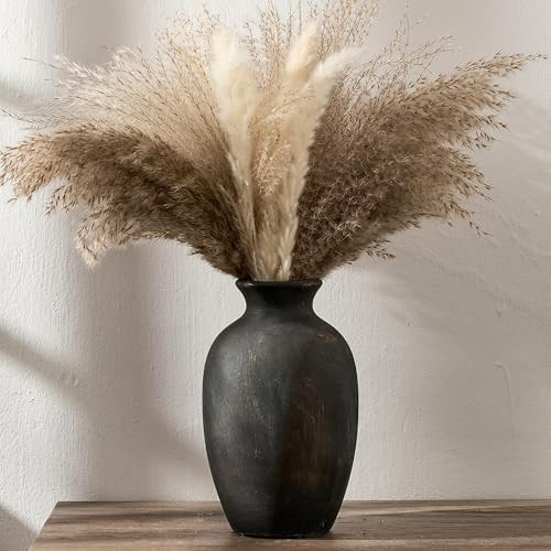 Ceramic Rustic Flower Vase, 8.38 Inch Vintage Pottery Home Decor, Farmhouse Terracotta Vase for L... | Amazon (US)
