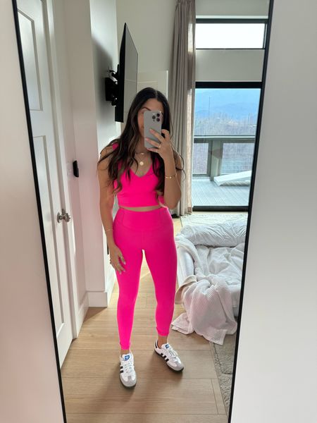 Crop top: medium
Leggings: small

If you’re looking for a stand out workout fit this one is it! I feel bright and ready for spring in this. 

#LTKfitness #LTKstyletip