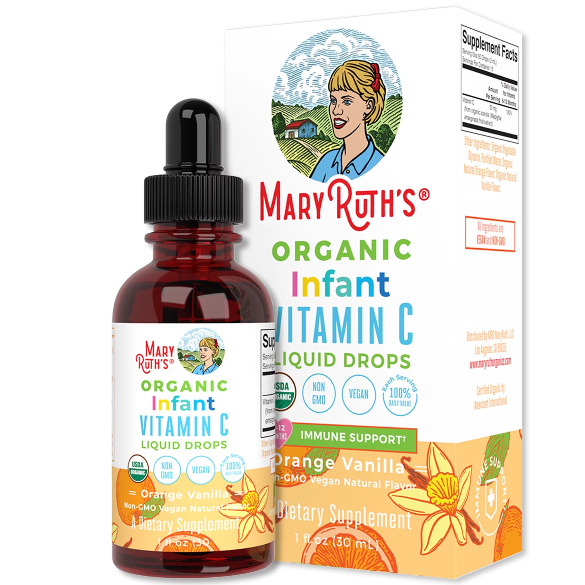 MaryRuth's Organic Infants Vitamin C Liquid Drops, 1 fl. oz., Immune Boosting Supplement | Walmart (US)