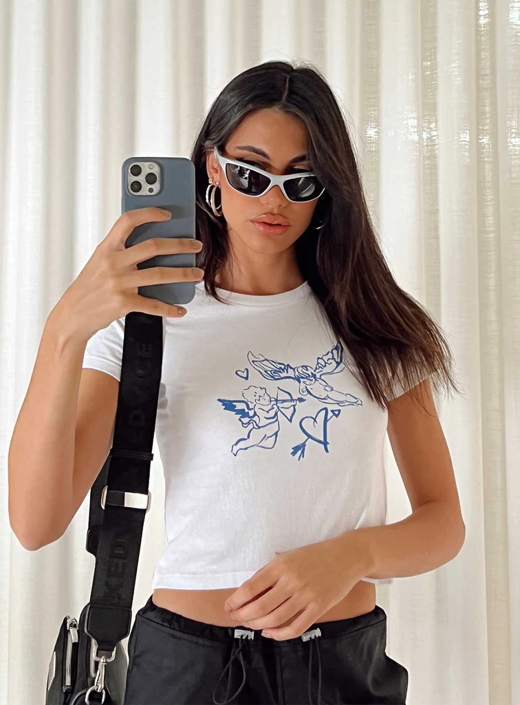 Organic Angels 222 Tee Ivory | Princess Polly US
