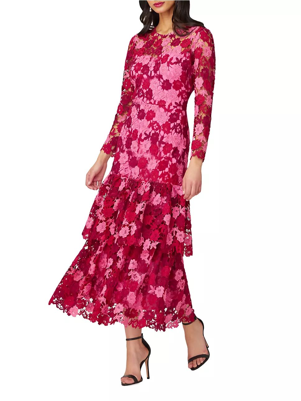 Angeline Tiered-Ruffle Lace Dress | Saks Fifth Avenue