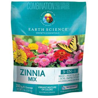 EARTH SCIENCE 2 lbs. Zinnia All-In-One Wild Flower Mix with Seed, Plant Food and Soil Conditioner... | The Home Depot