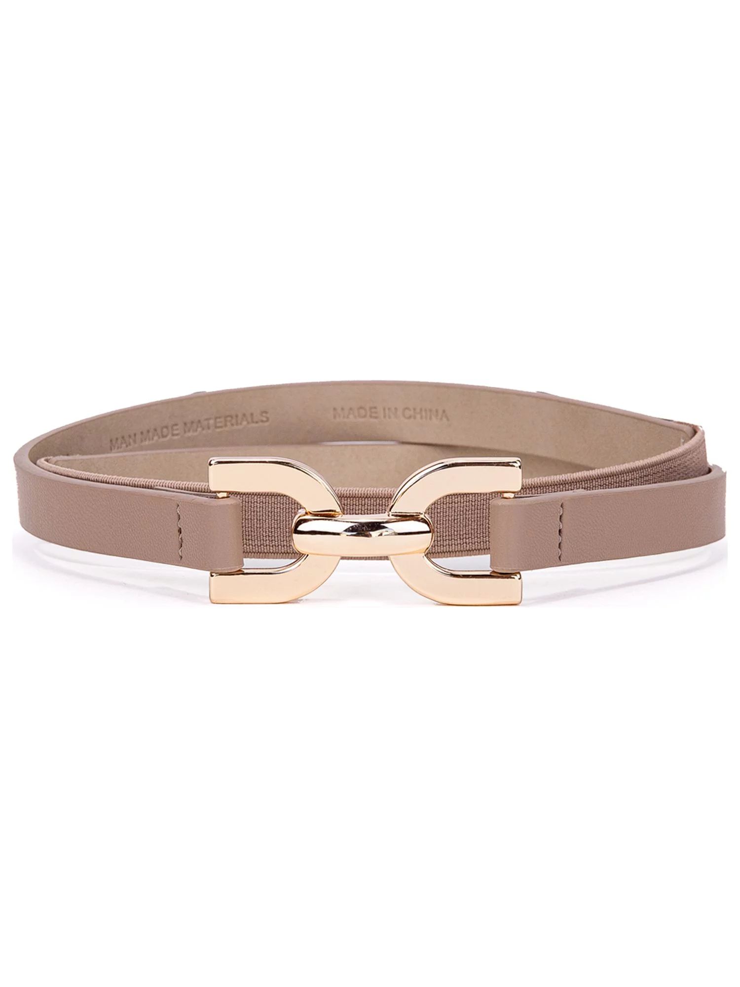 LP | LP by Linea Pelle Women's Skinny Hook and D-ring Stretch Belt, Taupe | Walmart (US)