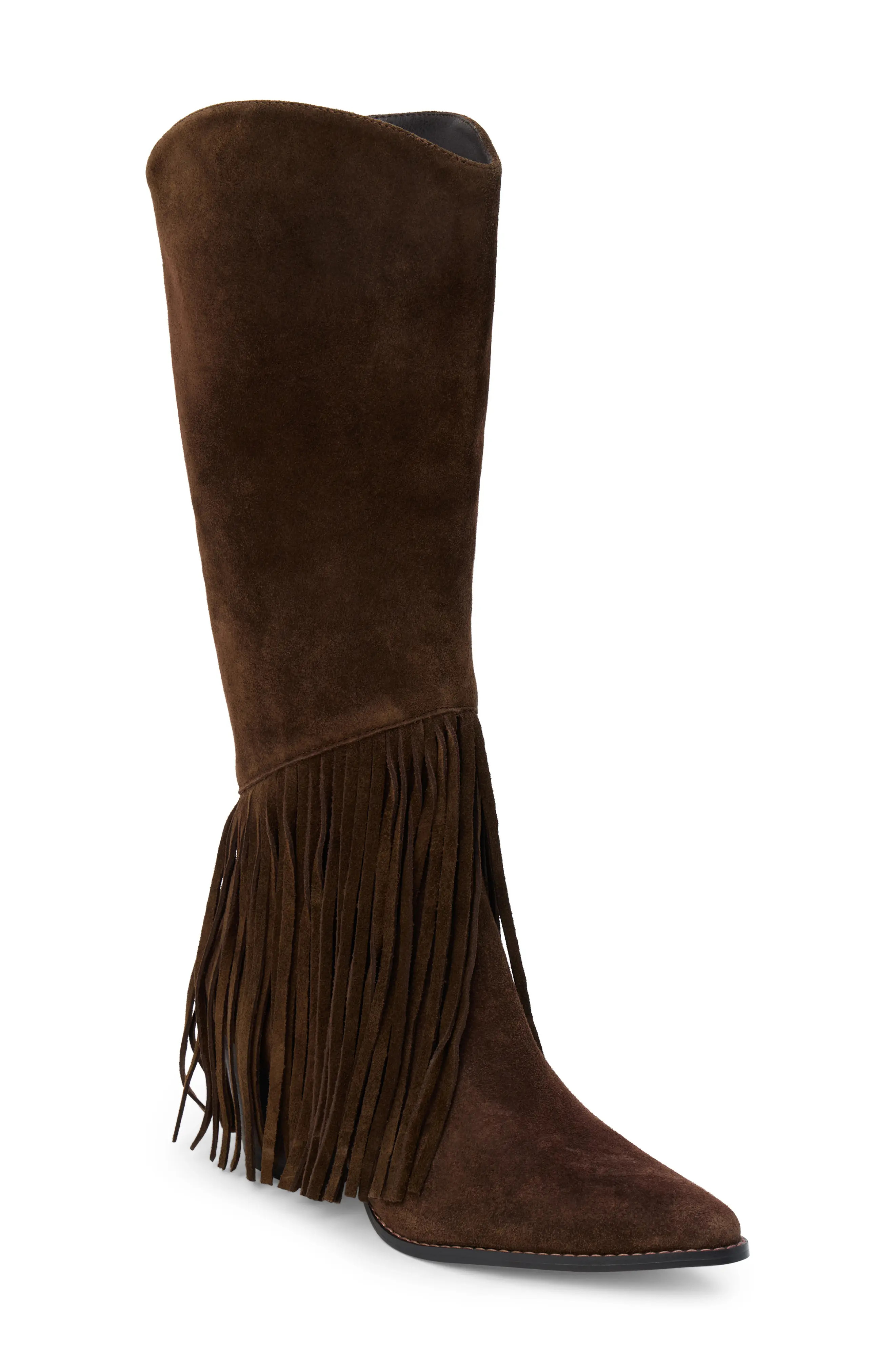 Matisse Tatum Fringe Pointed Toe Knee High Boot in Chocolate at Nordstrom, Size 8.5 | Nordstrom