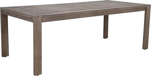 Benjara Neji 87 Inch Dining Table, Burnt Brown Eucalyptus Wood Frame, Plank Top | Amazon (US)