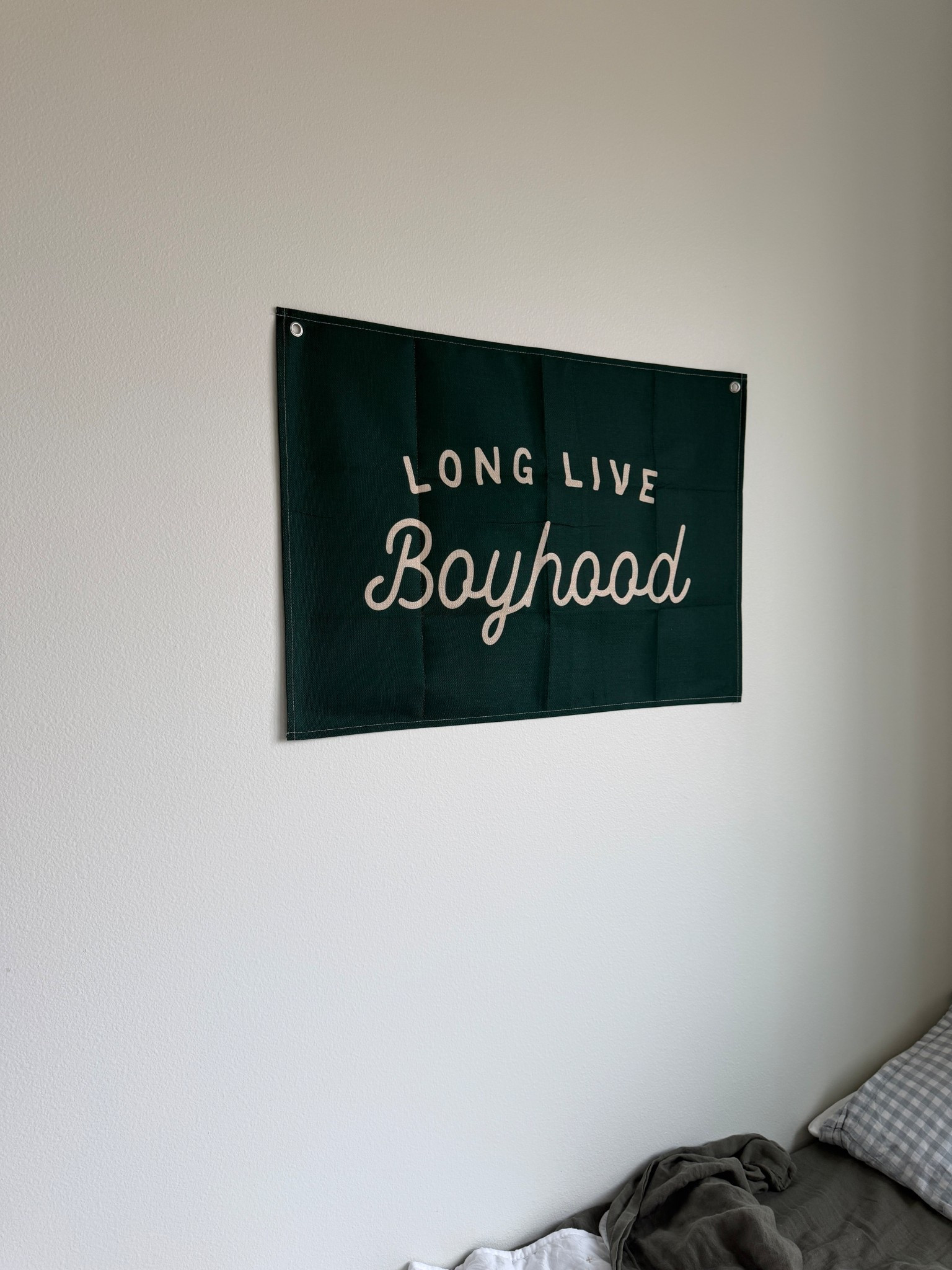 Cute flag for the boys’ room! I still need to steam and I want to frame it. This is the olive color  

#LTKHome #LTKKids