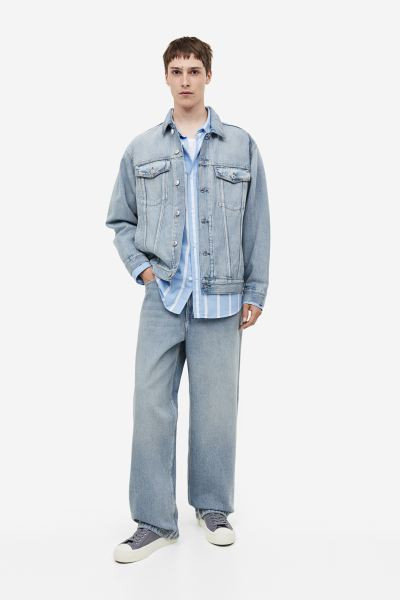 Relaxed Fit Denim Jacket - Light denim blue - Men | H&M US | H&M (US + CA)