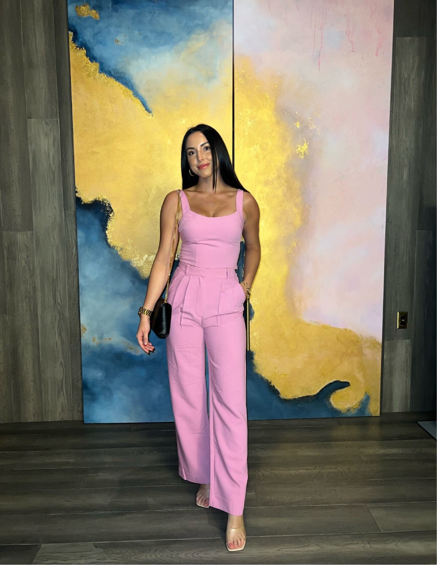 my anniversary / Valentine’s date look 
|| matching set, corset top with pink tailored wide leg pant 

#LTKFind #LTKbeauty #LTKunder100