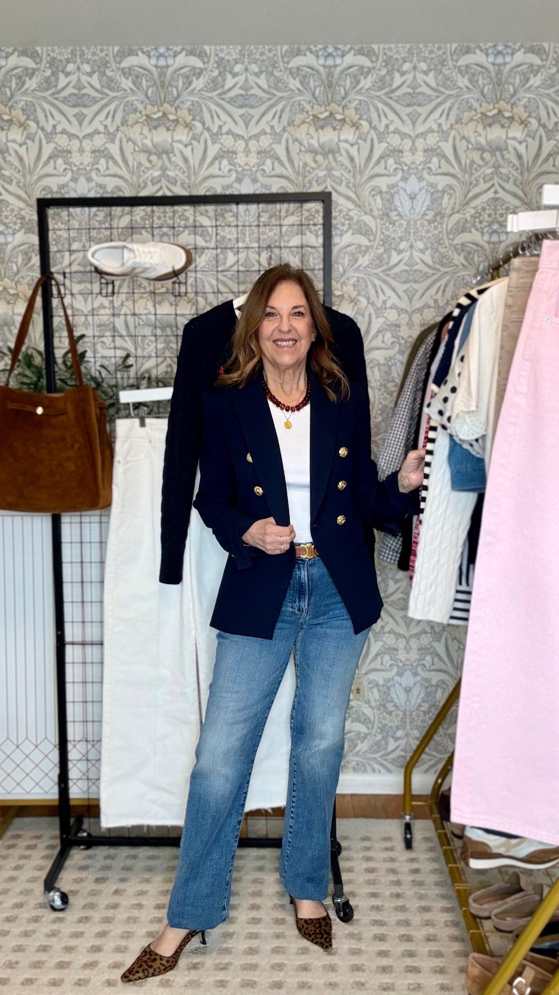 Here are the exact jeans I'm wearing! 

Mother Kick It relaxed straight in regular length, color bitchn.
If between sizes, size down. 

#LTKOver40 #LTKootd #LTKgrwm