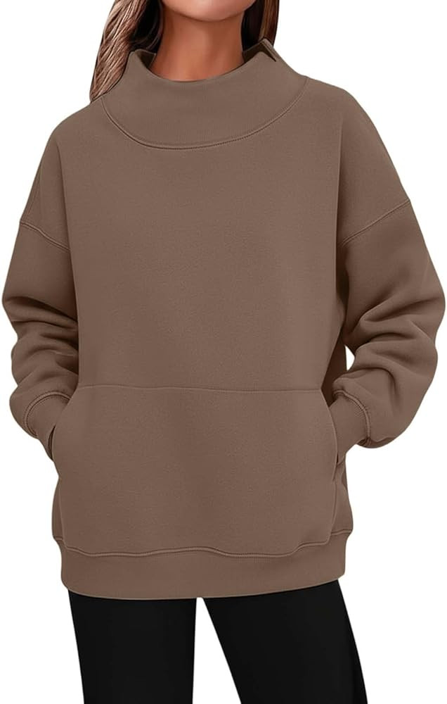 Mock Neck Sweatshirt Women Oversized Turtleneck Pullover Long Sleeve Tops Fall Fashion Y2K Outfit... | Amazon (US)