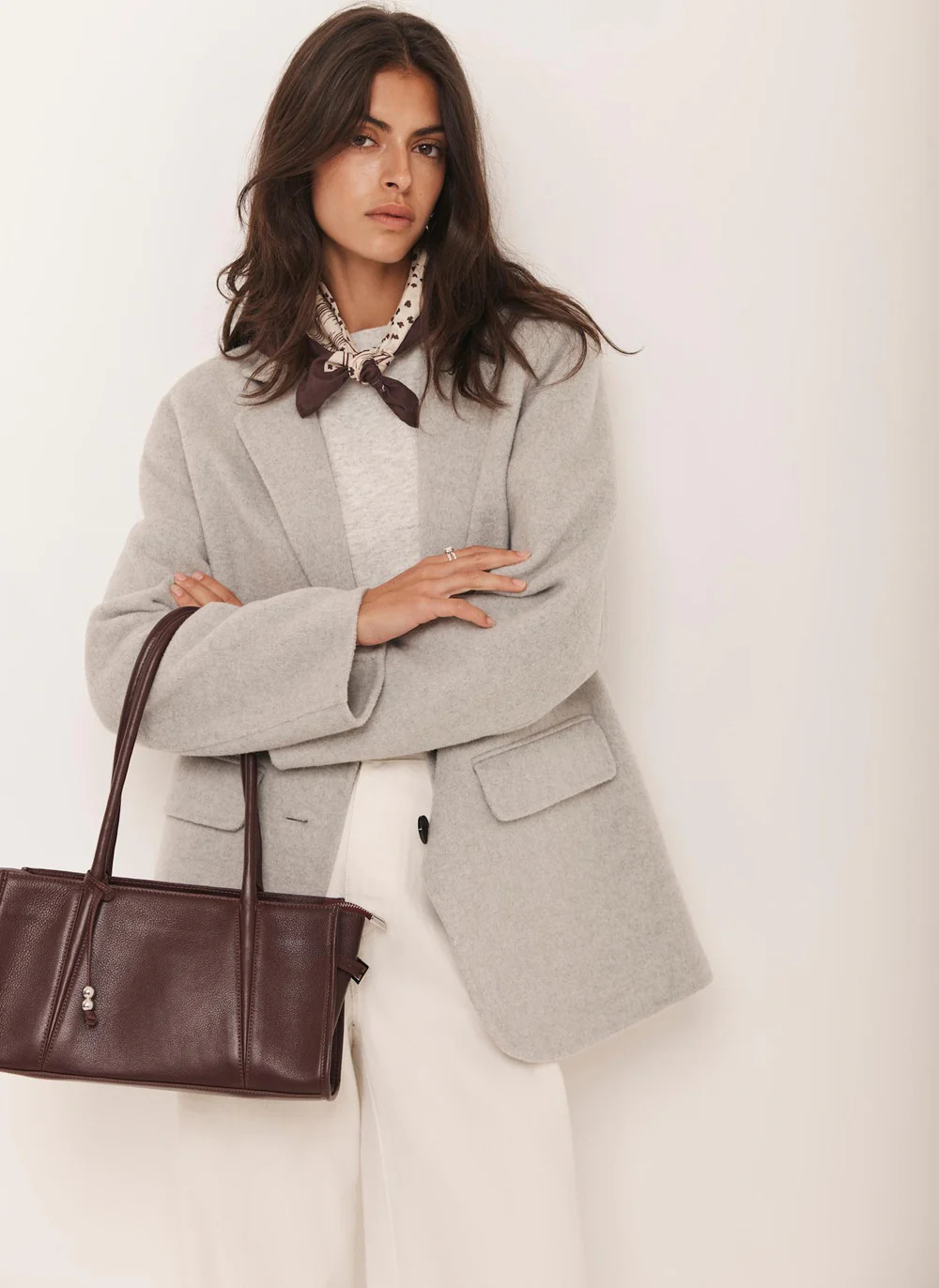 Neutral Wool Blend Hand Finished Blazer | Mint Velvet