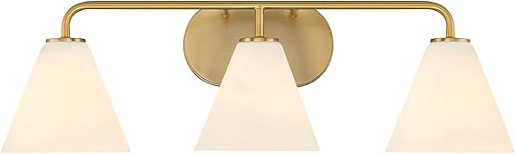 Savoy House 8-2988-3-322 Blair White Strie Glass Bathroom Conical Bathroom Vanity Light, 3-Light ... | Amazon (US)