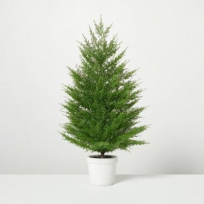 Faux Cypress Christmas Tree in Cement Pot - Hearth & Hand™ with Magnolia | Target