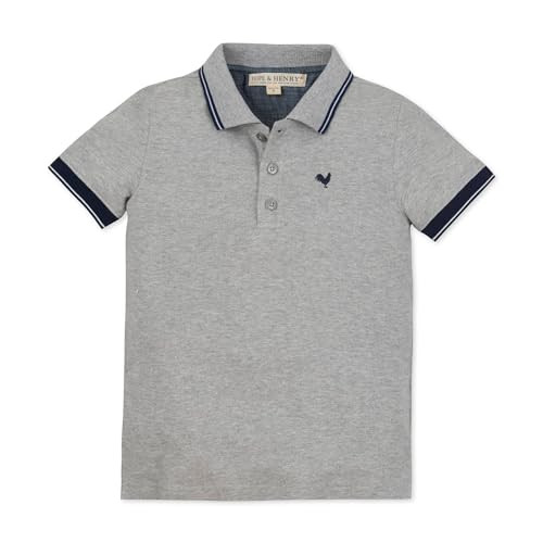 Hope & Henry Boys' Organic Short Sleeve Knit Pique Polo Shirt, Small, Dark Gray Heather | Amazon (US)