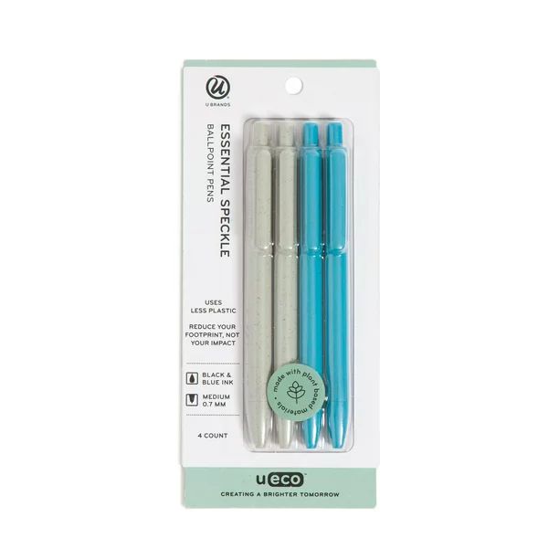 U Brands® U-Eco™ Ballpoint Pens, 4 Count, Retractable, Black and Blue Ink, 0.7mm | Walmart (US)
