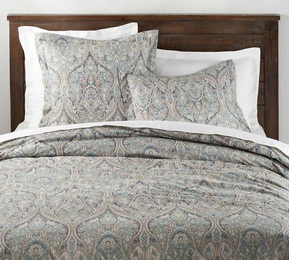 Mackenna Paisley Organic Percale Duvet Cover | Pottery Barn (US)