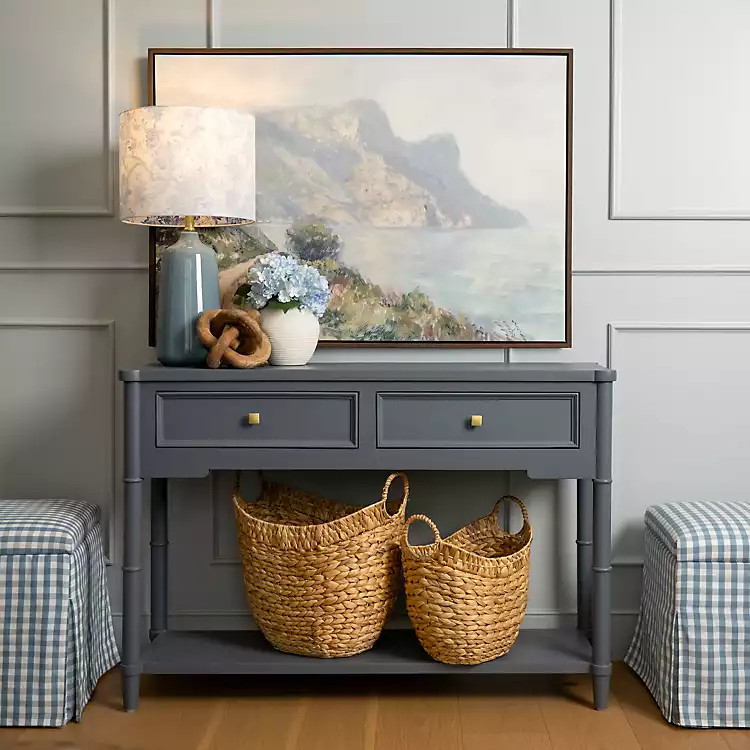 New! Genevieve French Blue Wood Console Table | Kirklands