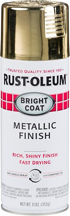 Rust-Oleum 7710830 Stops Rust Bright Coat Metallic Spray Paint, 11 Ounce, Gold, (Pack of 1) | Amazon (US)