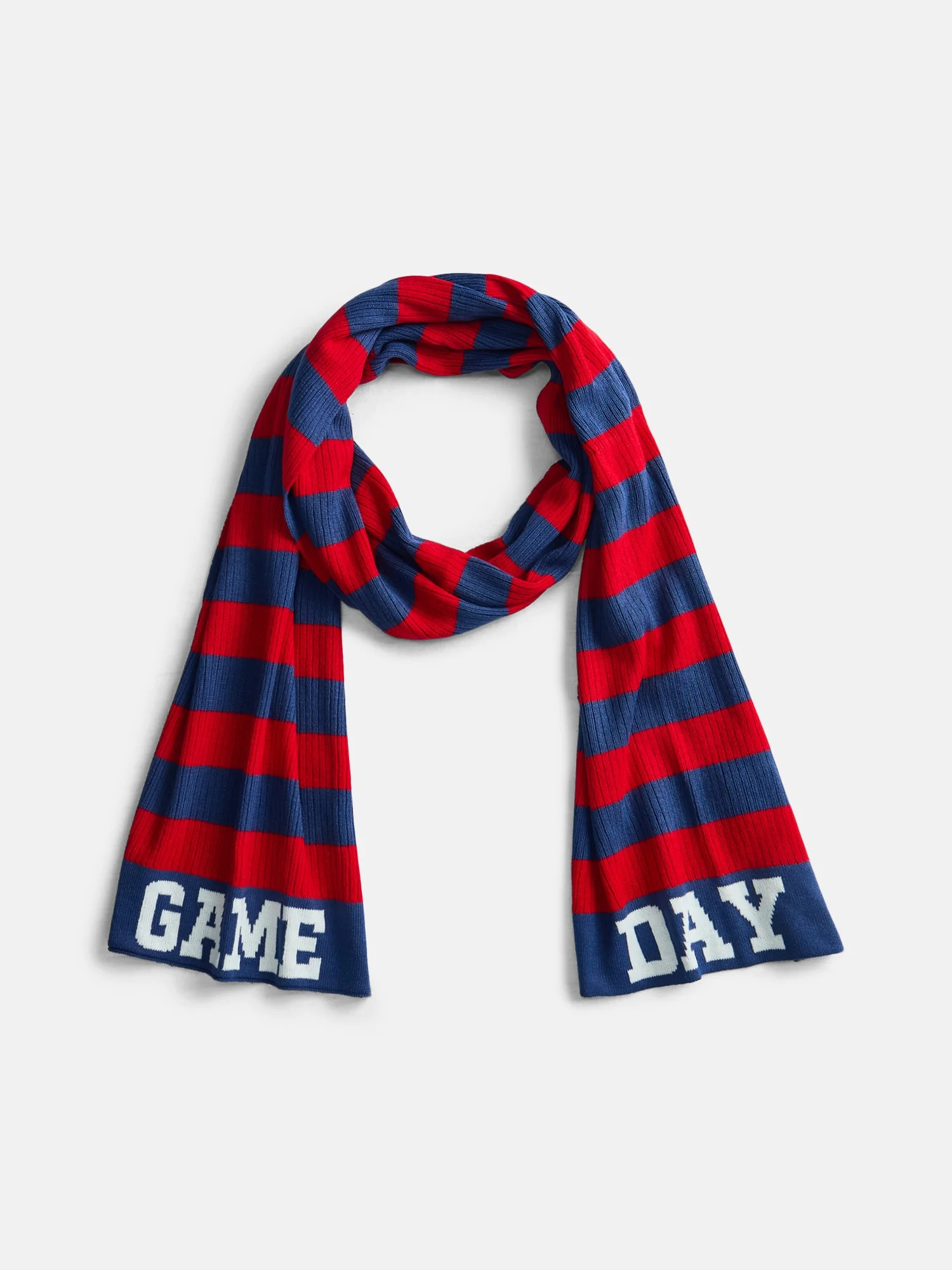 No Boundaries Women's Striped Rugby Scarf, Gray | Walmart (US)