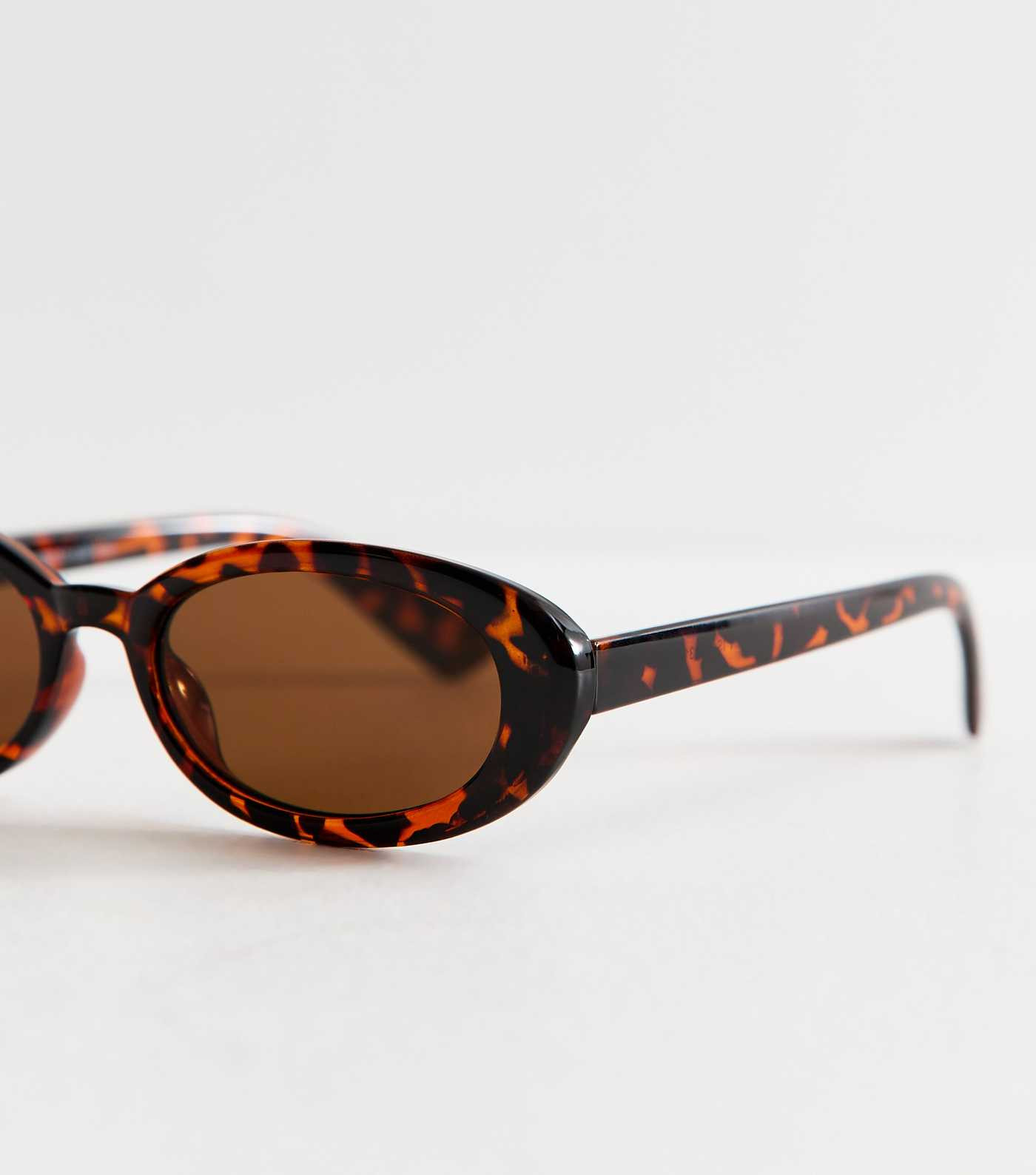 Brown Oval Tortoiseshell Effect Tinted Sunglasses | New Look | New Look (UK)