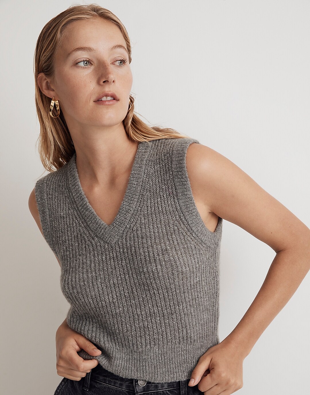 The Fineloft Shrunken Sweater Vest | Madewell