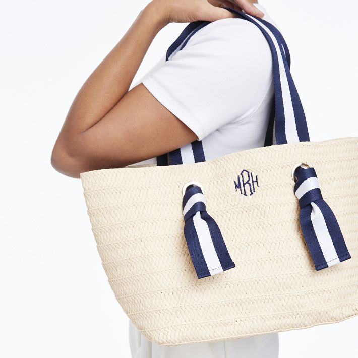 Ribbon Straw Beach Tote | Mark and Graham