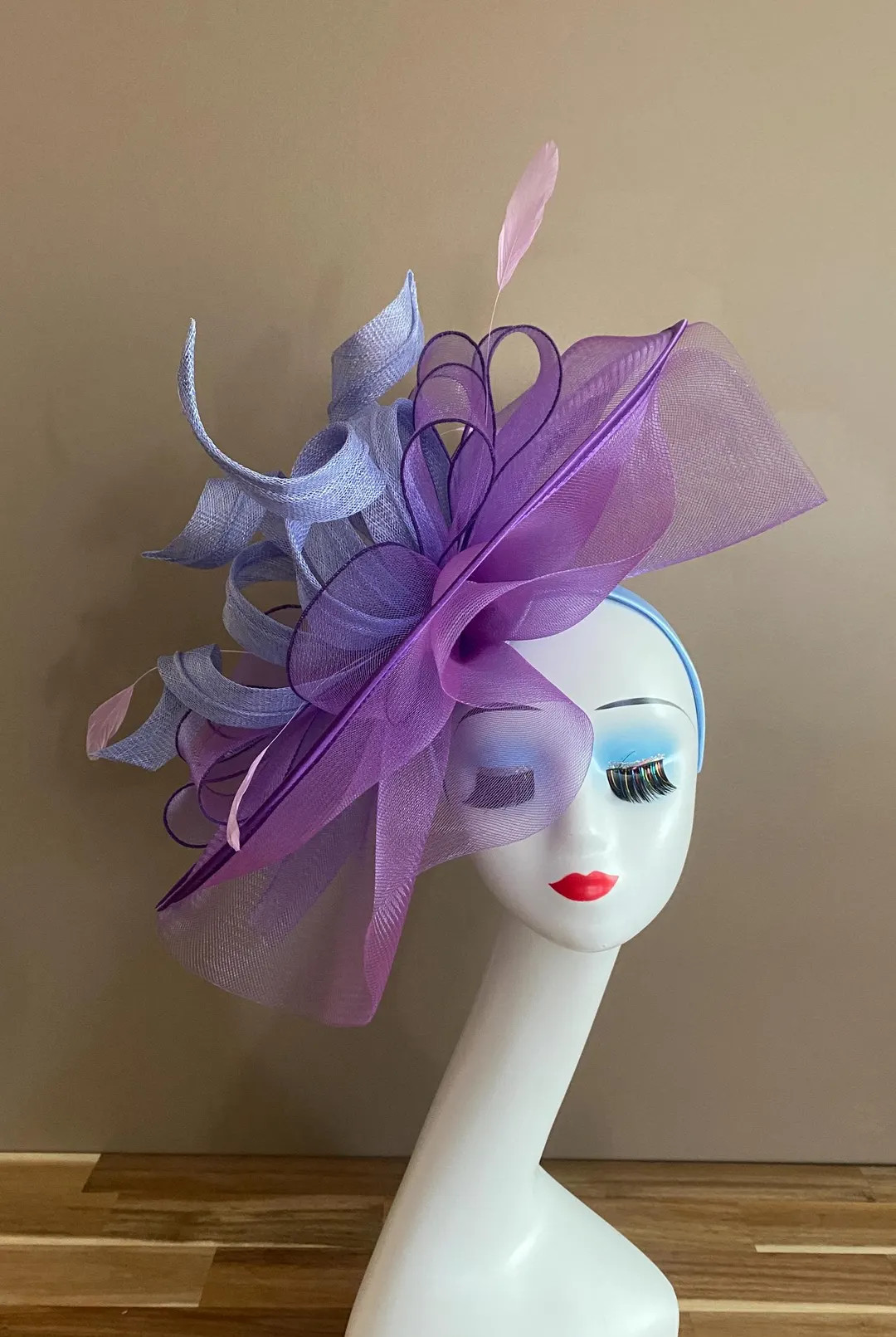 Purple Fascinator Hat: Handmade Horsehair Bow Derby Ascot Headband | Etsy (Global)