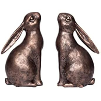Creative Co-Op Decorative Resin Rabbit Bookends, Bronze, Set of 2 | Amazon (US)