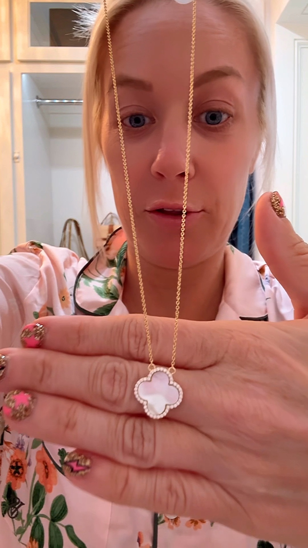 Loving this 14k mother of pearl clover necklace for mothers day 