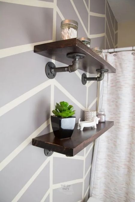 Pipe shelving ideas for your bathroom. Industrial pipe shelving #pipeshelves #pipeflangekits #bathroomwallshelf

#LTKfindsunder50 #LTKhome