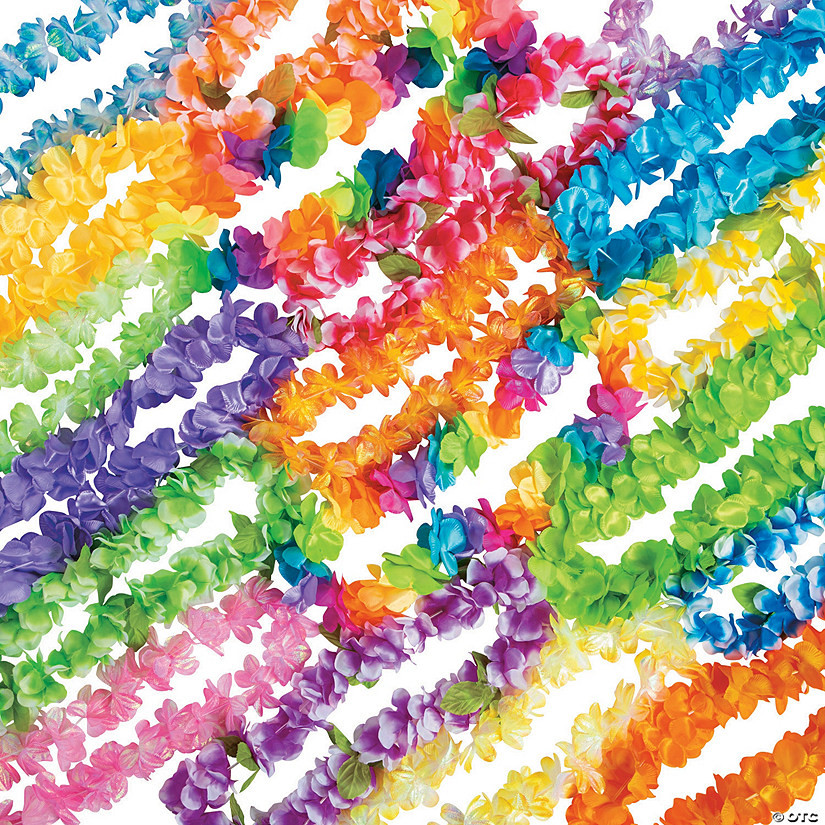 Bulk 48 Pc. Premium Polyester Lei Assortment | Oriental Trading Company