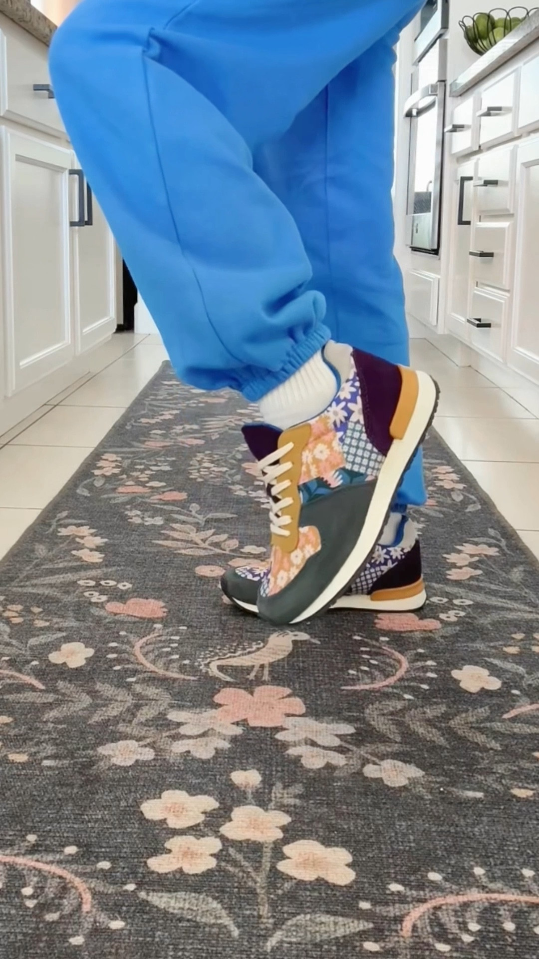 Currently obsessed with these sneakers! And can you tell they’re my vibe by how well they match my kitchen rug?! 😂

Inkkas are artfully designed and HANDCRAFTED in Mexico! 😍 

I’m usually between a 7 and 7 1/2 shoe size and I sized down to a 7 with no issues. They’re comfortable, cute, and definitely a showstopper shoe! 👟 

💙 The sweatpants are PERFECT, but size down a size or two!
#ad

#LTKStyleTip #LTKShoeCrush #LTKFallSale