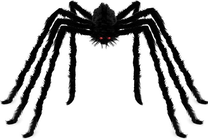Angelhood Halloween Decorations Giant Spider 6.6ft,Realistic Large Hairy Spider Scary Furry Spide... | Amazon (US)