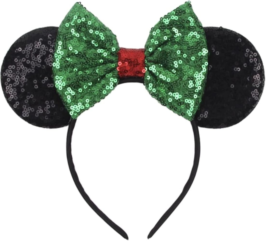CLGIFT Christmas Mickey Ears, Christmas Minnie Ears, Xmas Mickey Ears, Christmas, Holiday Ears, M... | Amazon (US)