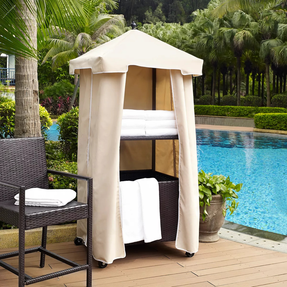 Palm Harbor Outdoor Wicker Towel Valet - Crosley | Target