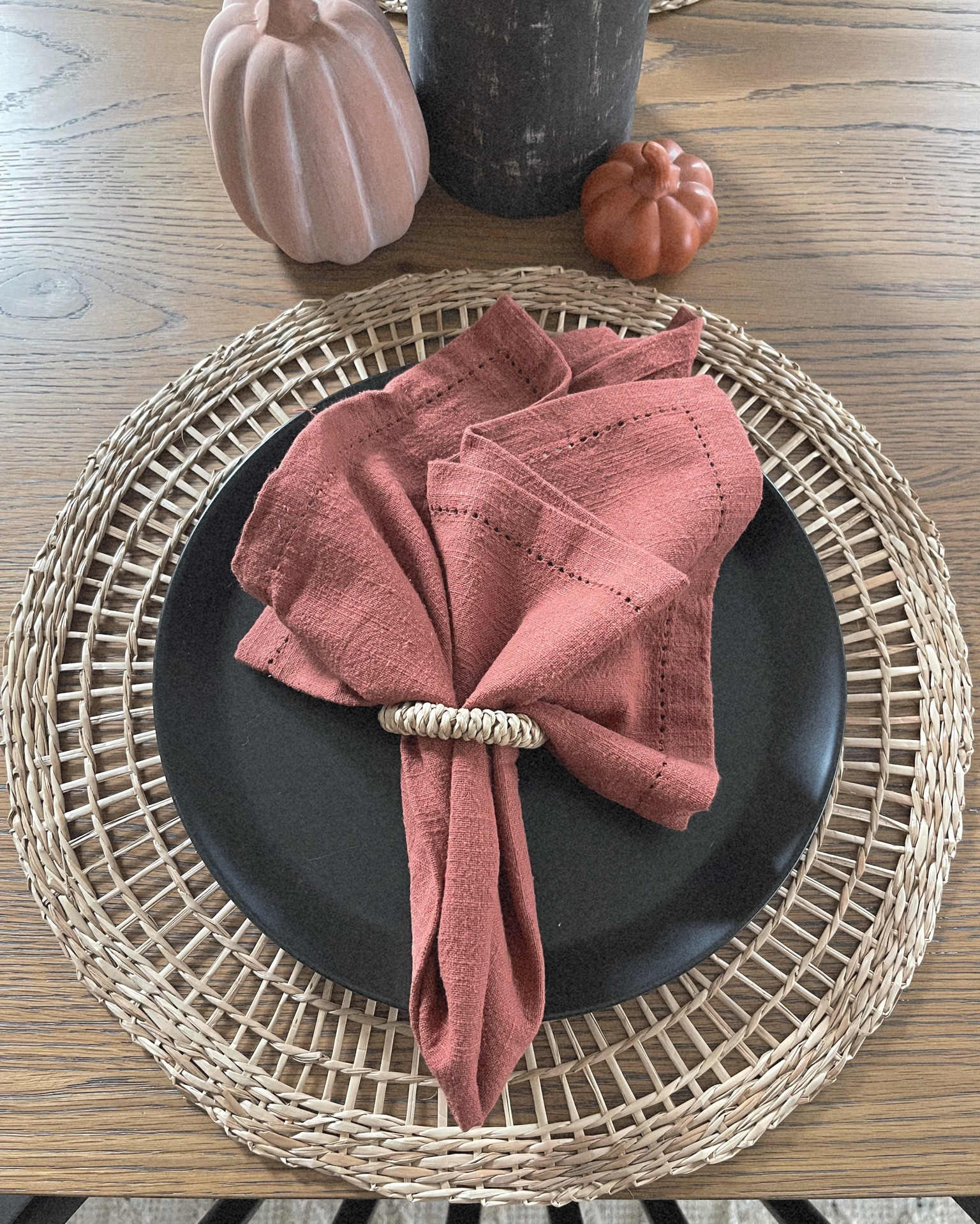 Fall table decor🍂 Rattan napkin rings are new at Target also. Couldn’t find on their website! 

#LTKSeasonal #LTKstyletip #LTKhome