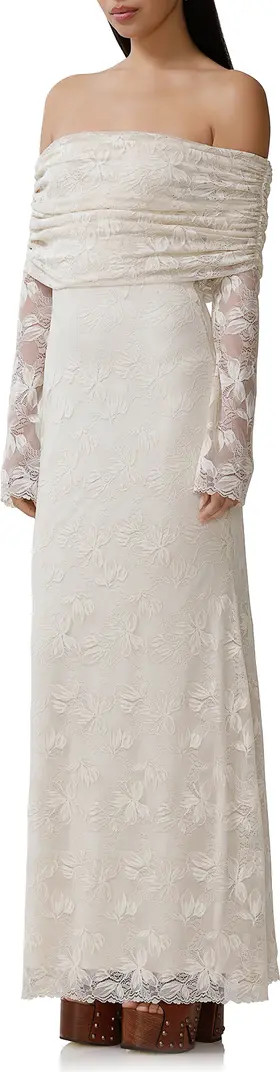 AFRM Thelma Off the Shoulder Long Sleeve Lace Maxi Dress | Nordstrom | Nordstrom