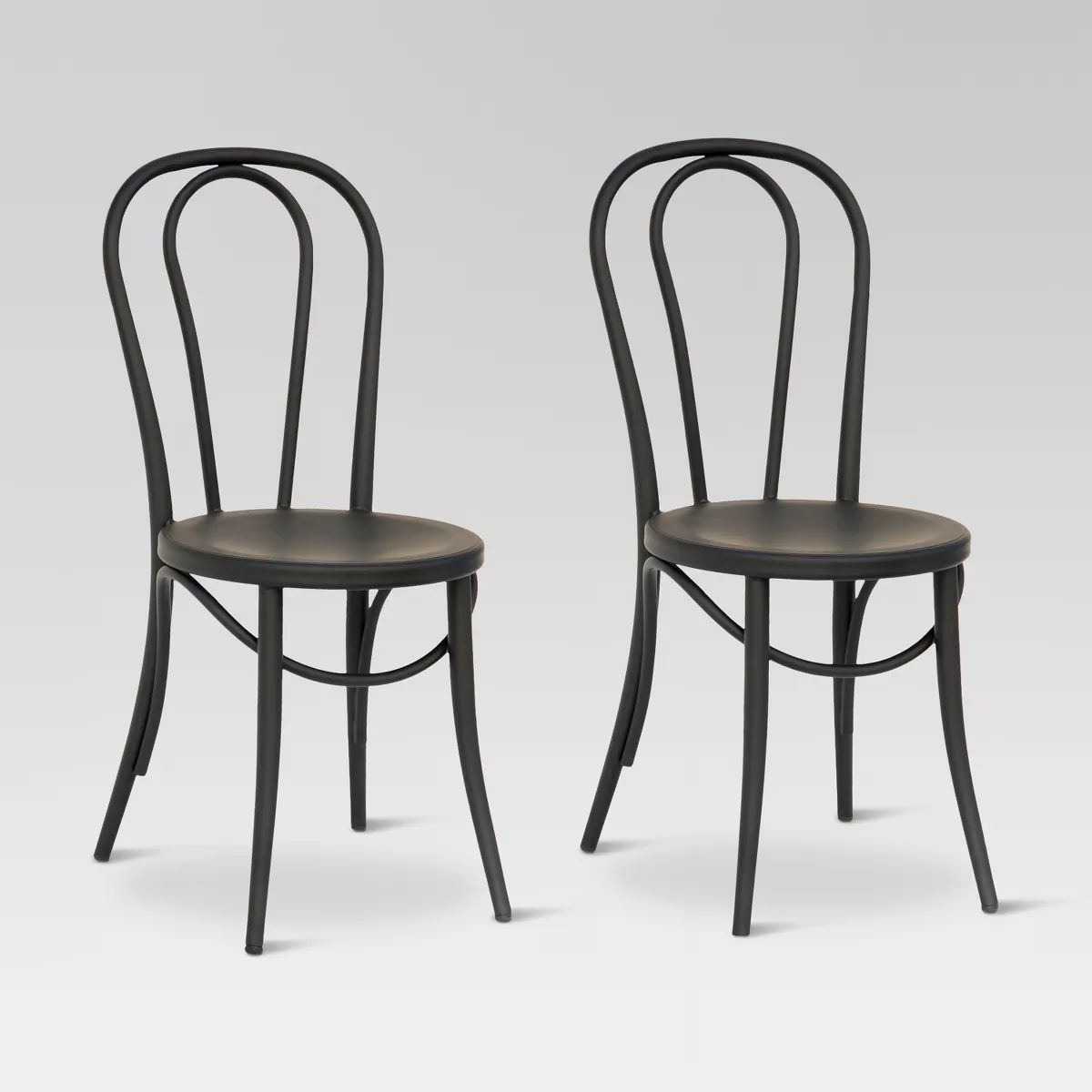 Set of 2 Emery Metal Bistro Chair Matte Black - Threshold™ | Target