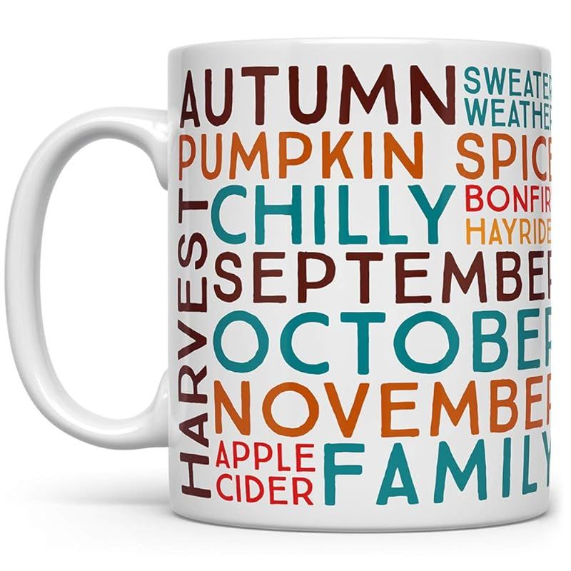 Fall Autumn Season Coffee Mug, Gift for Fall Lover, Thanksgiving Pumpkin Spice Sweater Weather Cu... | Amazon (US)