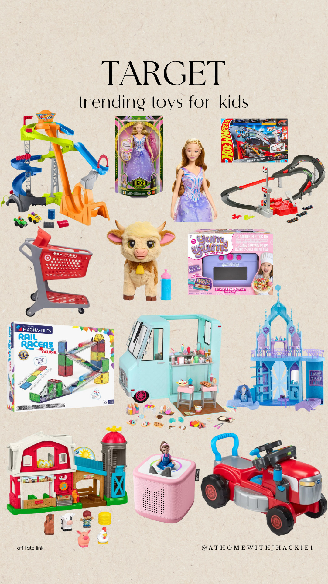 Target toys, trending kids toys, holiday gift guide kids, best toys 2024, target toy deals, hot wheels track set, barbie doll gifts, magna tiles rail racers, target shopping cart toy, toddler farm toys, princess castle toy, frozen castle playset, yum yum oven, ride on tractor toy, food truck play kitchen, fluffy interactive cow toy, kids gift ideas, toy gift ideas 

 

#LTKGiftGuide #LTKHoliday #LTKSeasonal