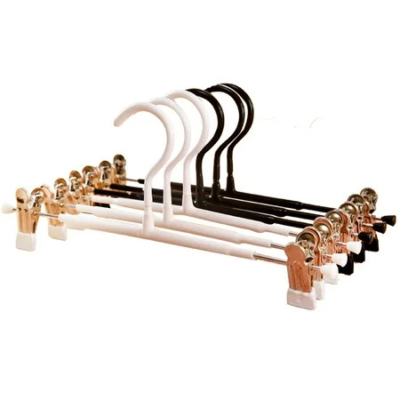Home Cal 12 Pcs Pant Hangers Skirt Hangers with Clips Space Saving Non Slip Clothes Hangers Adjustab | Walmart (US)