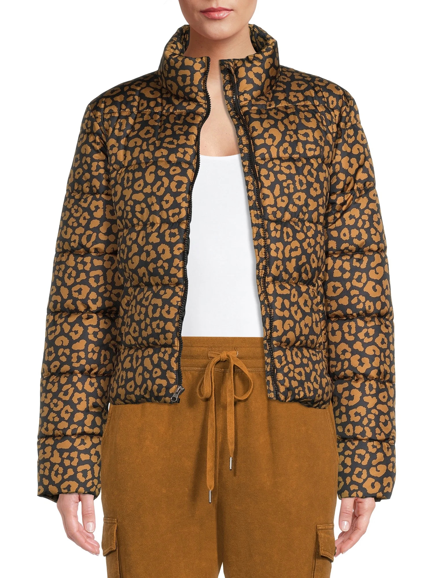 Time and Tru Women's and Women's Plus Cropped Puffer Jacket | Walmart (US)