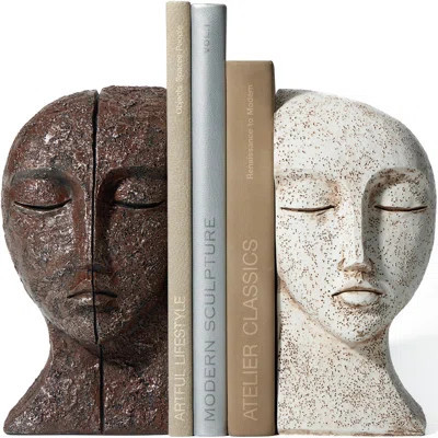 Heavy Duty Bookshelf Bookends, Beautiful Bookshelf Decoration, Serene Face | Wayfair North America