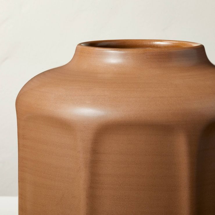 Faceted Ceramic Vase Brown - Hearth & Hand™ with Magnolia | Target