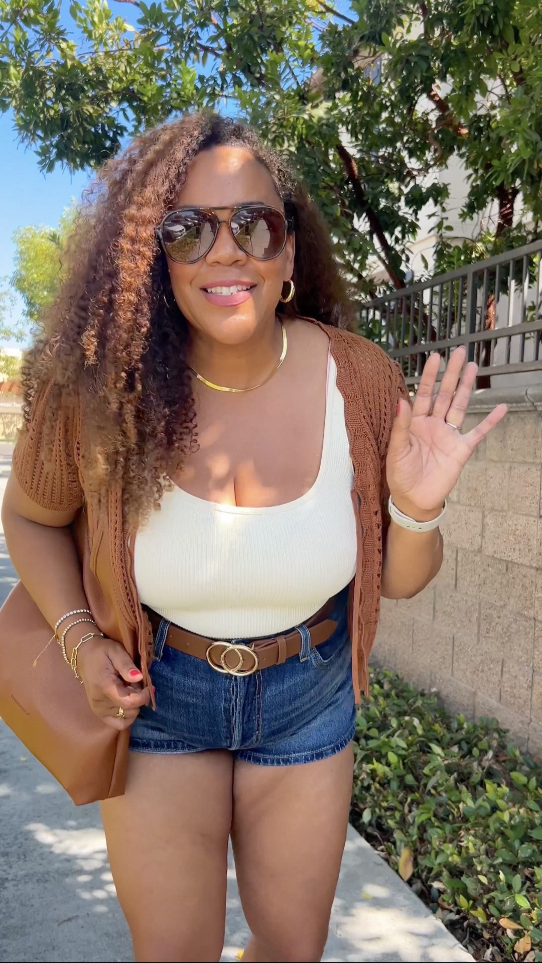 Weekend outfit of the day! Sweater large, bodysuit large shorts 33.

#LTKMidsize #LTKOver40 #LTKootd