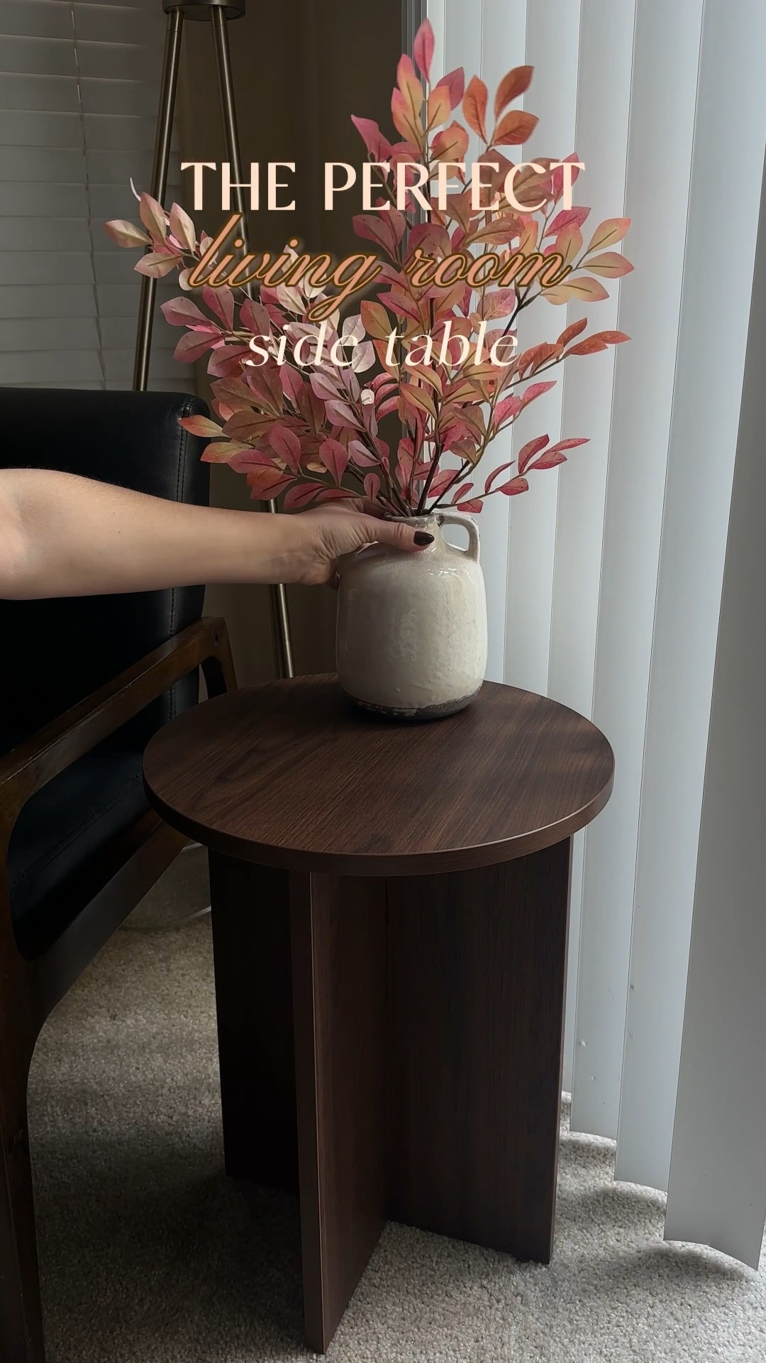 obsessed with this beautiful walnut brown side table in my living room! adds a richness to this corner🤎 
fall decor, home decor, seasonal decor, home furniture, affordable furniture, living room decor, corner room decor, walnut side tablee

#LTKU #LTKHome #LTKFindsUnder100