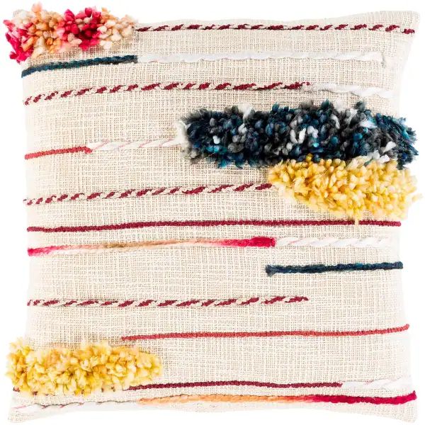 Zuniga Boho Embroidered Textured Boho Chic Throw Pillow - Overstock - 32043987 | Bed Bath & Beyond