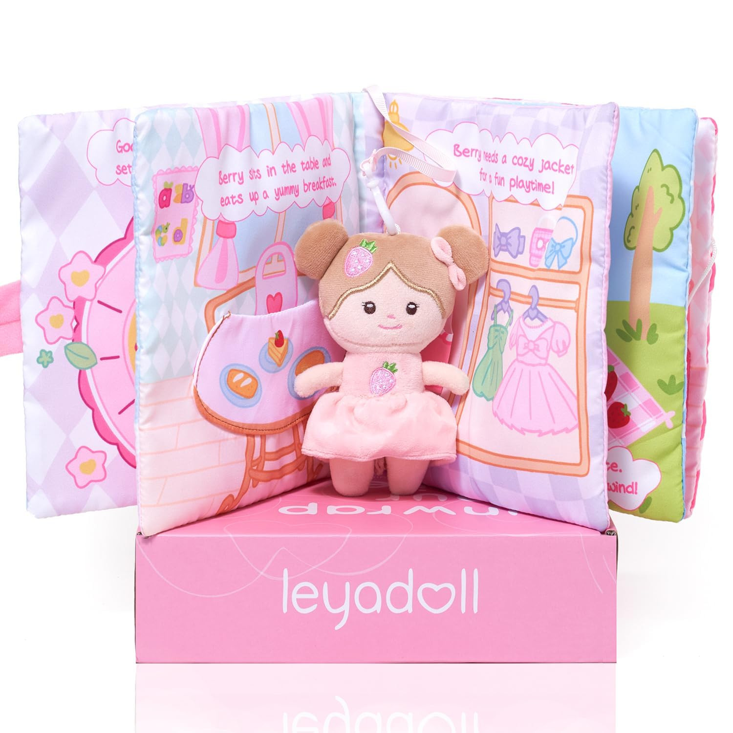 LeyaDoll Interactive Sensory Soft Cloth Book, Educational Crinkle Quiet Activity Busy Book for Ba... | Amazon (US)