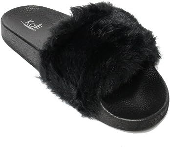 Women's Flip Flop Faux Fur Soft Slide Flat Slipper Limit | Amazon (US)